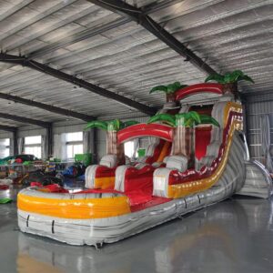 16′ fire island single lane water slide