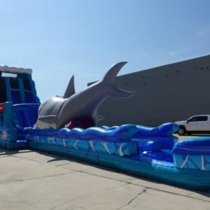 26′ great white double lane water slide